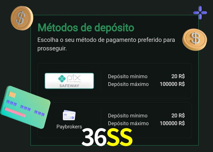O cassino 36SS oferece uma grande variedade de métodos de pagamento